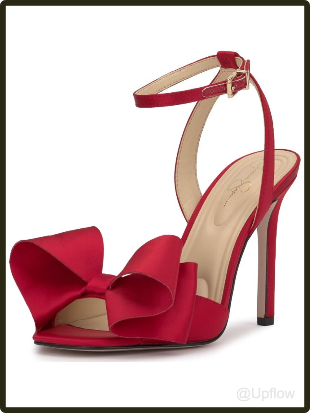 Women's Satin Bow Heeled Sandals Open Toe Ankle Strap Stiletto Wedding Prom